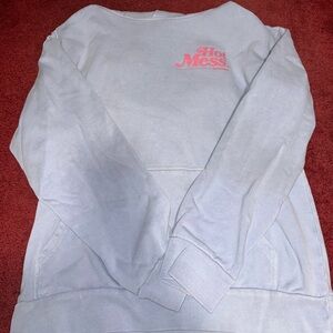Limited Edition: Hot Mess by Alix Earl Light Blue Sweatshirt with Pink Logo